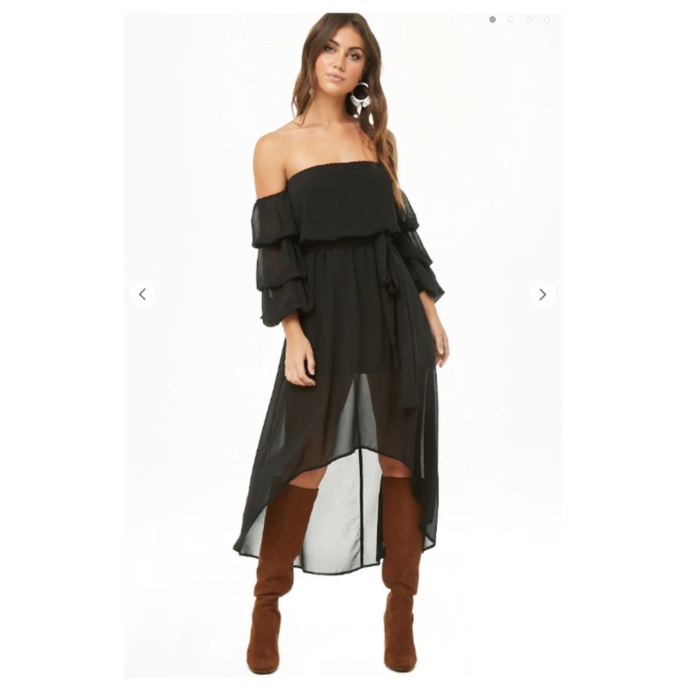 Off-the-Shoulder High-Low Dress